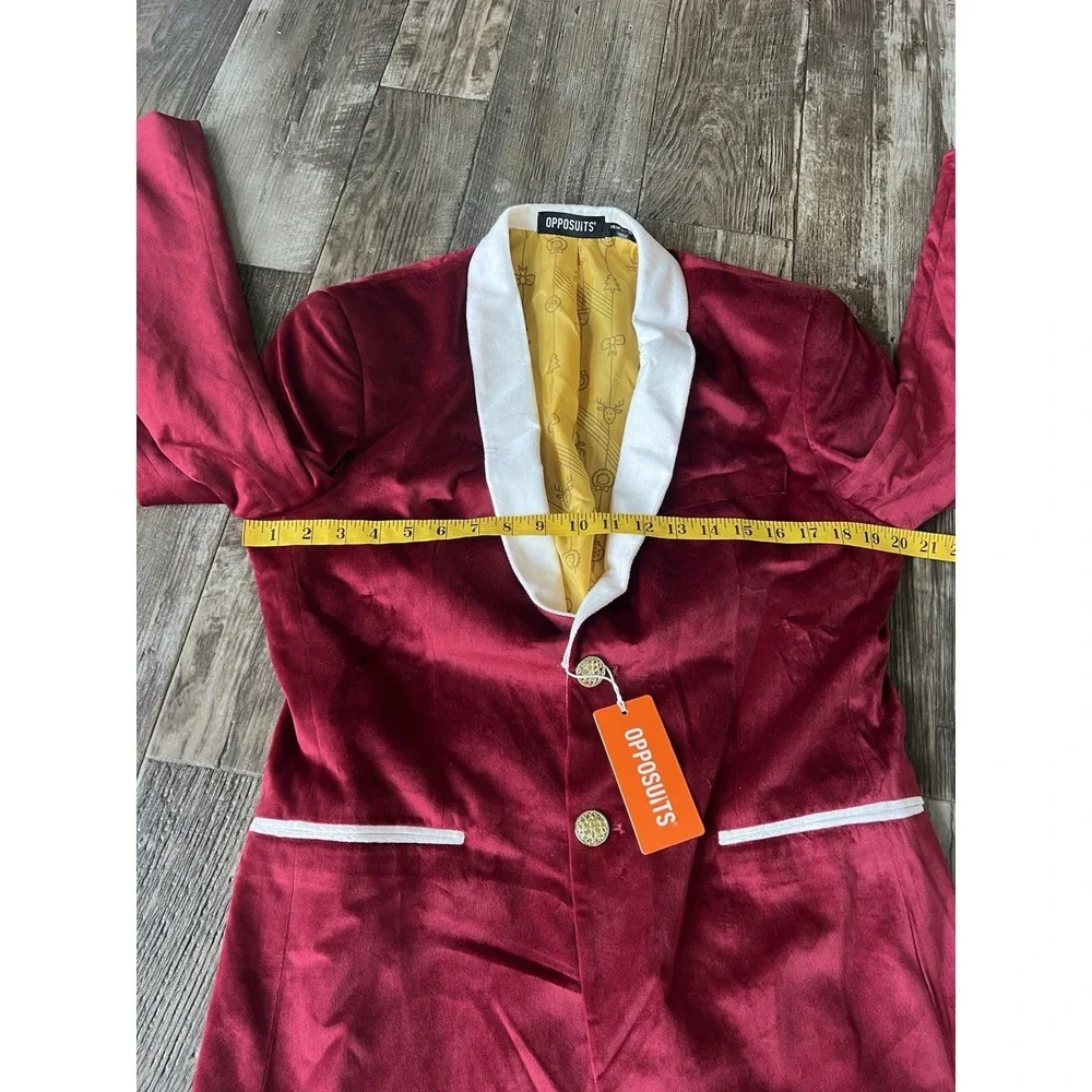 Opposuits Christmas Dinner Jacket Men Velvet Burgundy Size‎ 36 Festive Blazer